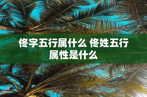 佟字五行属什么 佟姓五行属性是什么