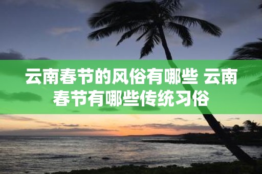 云南春节的风俗有哪些 云南春节有哪些传统习俗