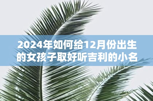 2025年如何给12月份出生的女孩子取好听吉利的小名
