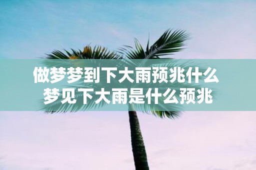 做梦梦到下大雨预兆什么 梦见下大雨是什么预兆