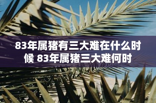 83年属猪有三大难在什么时候 83年属猪三大难何时