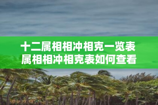 十二属相相冲相克一览表 属相相冲相克表如何查看