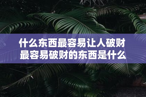 什么东西最容易让人破财 最容易破财的东西是什么