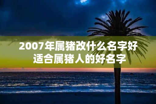 2007年属猪改什么名字好 适合属猪人的好名字