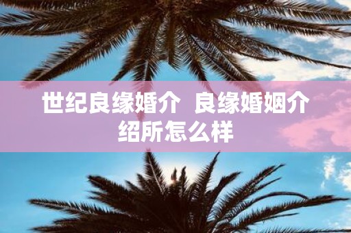 世纪良缘婚介 良缘婚姻介绍所怎么样