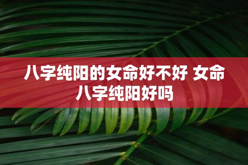 八字纯阳的女命好不好 女命八字纯阳好吗