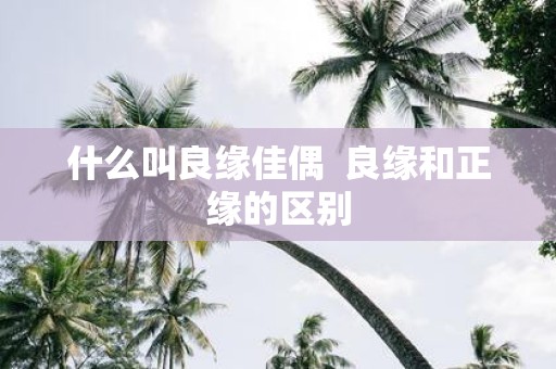 什么叫良缘佳偶 良缘和正缘的区别