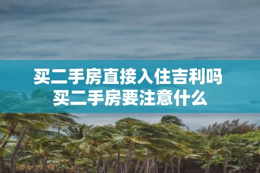 买二手房直接入住吉利吗 买二手房要注意什么