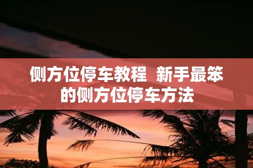 侧方位停车教程 新手最笨的侧方位停车方法