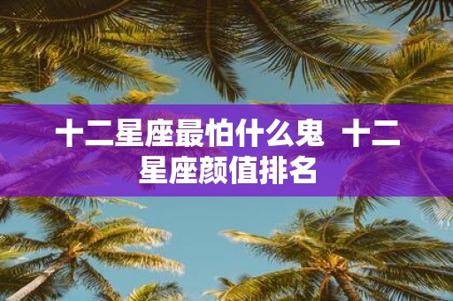 十二星座最怕什么鬼 十二星座颜值排名