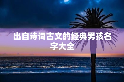 出自诗词古文的经典男孩名字大全