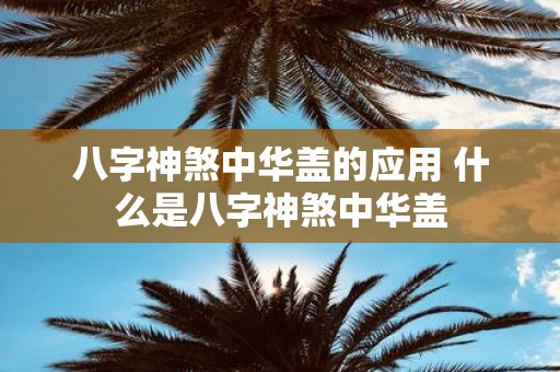 八字神煞中华盖的应用 什么是八字神煞中华盖