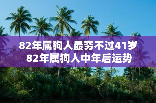 82年属狗人最穷不过41岁 82年属狗人中年后运势