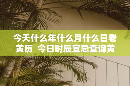 今天什么年什么月什么日老黄历 今日时辰宜忌查询黄历