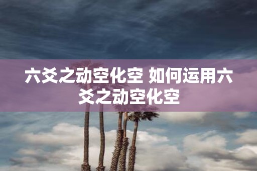 六爻之动空化空 如何运用六爻之动空化空