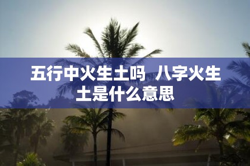 五行中火生土吗 八字火生土是什么意思