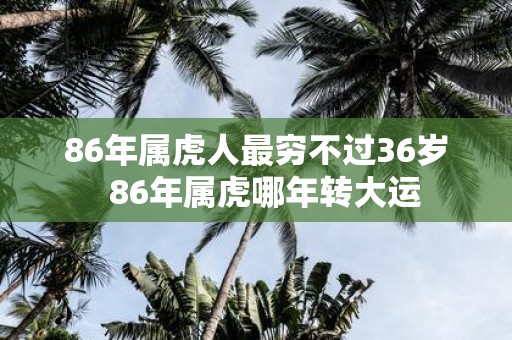 86年属虎人最穷不过36岁 86年属虎哪年转大运