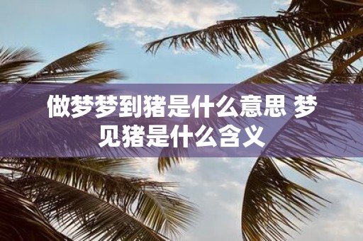做梦梦到猪是什么意思 梦见猪是什么含义