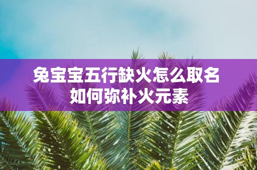兔宝宝五行缺火怎么取名 如何弥补火元素