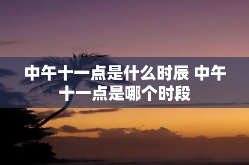 中午十一点是什么时辰 中午十一点是哪个时段