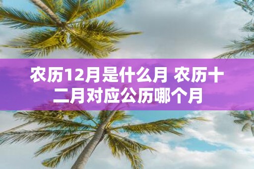 农历12月是什么月 农历十二月对应公历哪个月