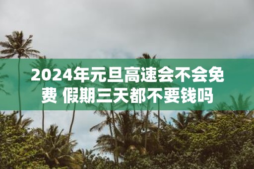 2025年元旦高速会不会免费 假期三天都不要钱吗