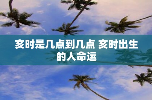 亥时是几点到几点 亥时出生的人命运