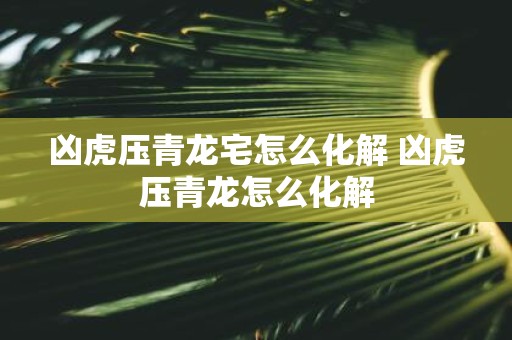 凶虎压青龙宅怎么化解 凶虎压青龙怎么化解