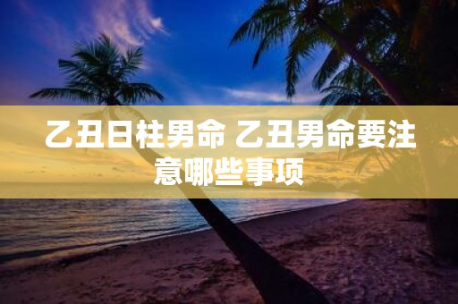 乙丑日柱男命 乙丑男命要注意哪些事项