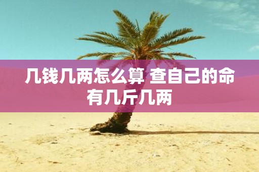 几钱几两怎么算 查自己的命有几斤几两