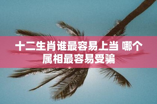 十二生肖谁最容易上当 哪个属相最容易受骗