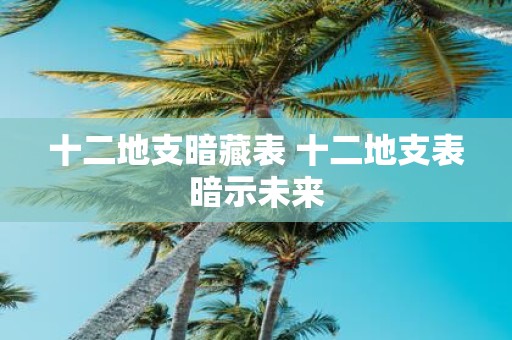 十二地支暗藏表 十二地支表暗示未来