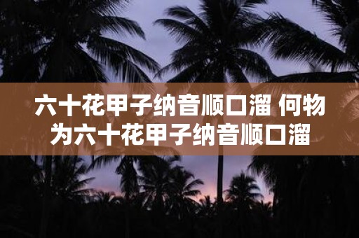 六十花甲子纳音顺口溜 何物为六十花甲子纳音顺口溜