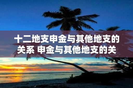 十二地支申金与其他地支的关系 申金与其他地支的关系如何