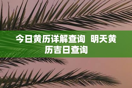 今日黄历详解查询 明天黄历吉日查询