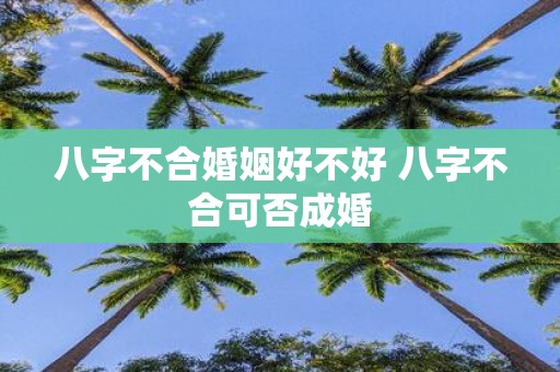 八字不合婚姻好不好 八字不合可否成婚