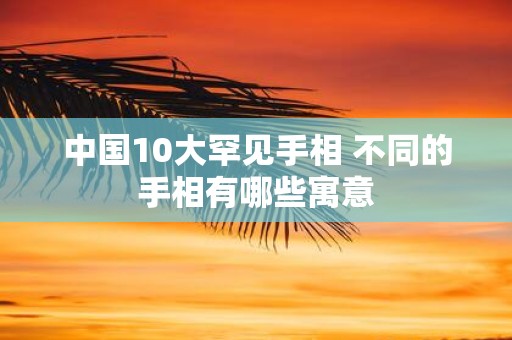 中国10大罕见手相 不同的手相有哪些寓意