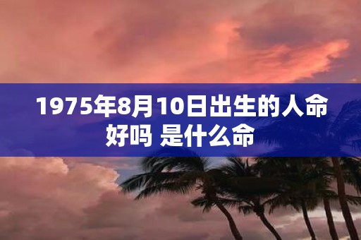 1975年8月10日出生的人命好吗 是什么命
