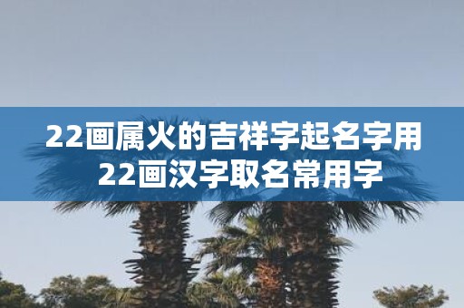 22画属火的吉祥字起名字用 22画汉字取名常用字