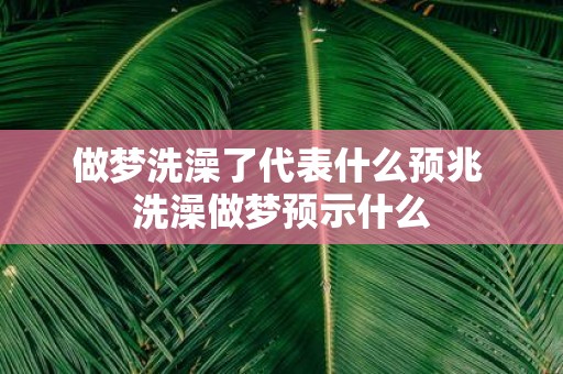 做梦洗澡了代表什么预兆 洗澡做梦预示什么