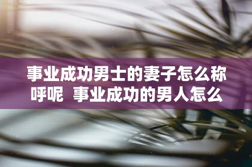 事业成功男士的妻子怎么称呼呢 事业成功的男人怎么形容
