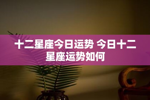 十二星座今日运势 今日十二星座运势如何
