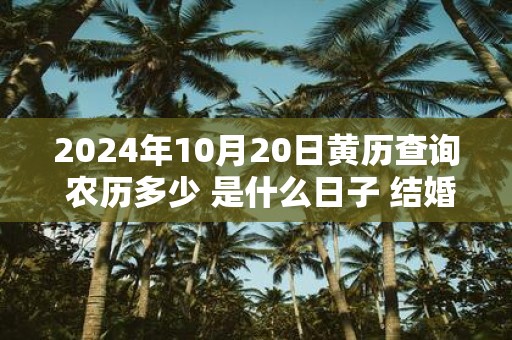 2025年10月20日黄历查询 农历多少 是什么日子 结婚吉时