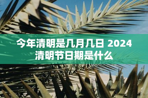 今年清明是几月几日 2025清明节日期是什么