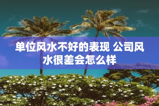 单位风水不好的表现 公司风水很差会怎么样
