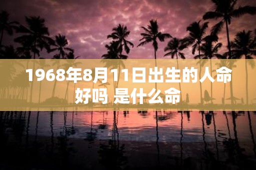 1968年8月11日出生的人命好吗 是什么命
