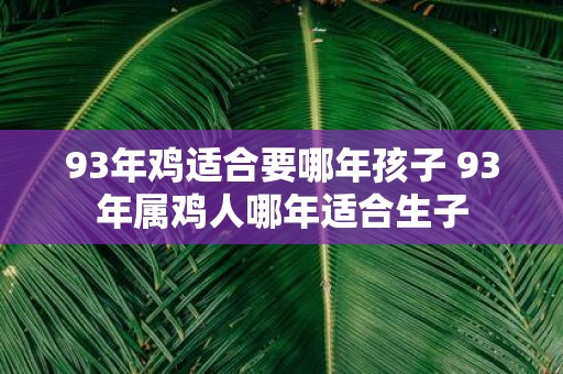 93年鸡适合要哪年孩子 93年属鸡人哪年适合生子