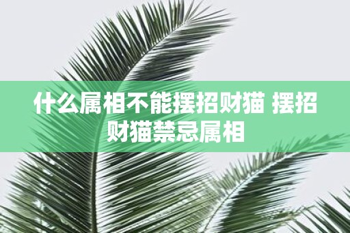 什么属相不能摆招财猫 摆招财猫禁忌属相