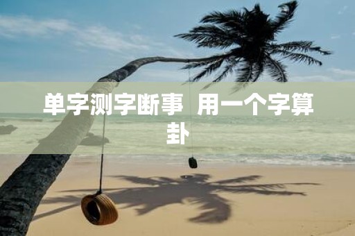 单字测字断事 用一个字算卦