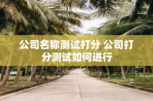 公司名称测试打分 公司打分测试如何进行